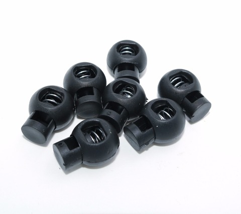 100 unids/pack negro de bola de plástico de cerraduras palanca redonda tapón Clip de ampliamente utilizado para mochila/ropa/Paracord ► Foto 1/2