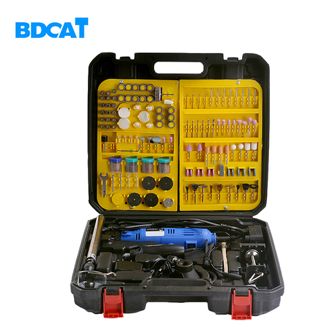 BDCAT-Mini taladro doble eléctrico Dremel, herramienta de rotación de velocidad Variable, con eje flexible y juego de Accesorios de herramientas eléctricas de 256 Uds. ► Foto 1/1