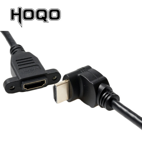HDMI2.0 4K * 2K, Cable de extensión de macho a hembra, HDMI de ángulo inclinado corto de 90 grados, montaje en panel HDMI con agujero de tornillo para PSP HDTV ► Foto 1/5