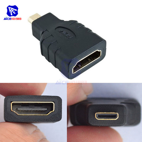 Micro HDMI macho a HDMI hembra adaptador conector convertidor soporte 3D 4K 1080P resolución Micro HDMI Puerto dispositivos ► Foto 1/6