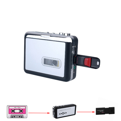 Reproductor de Cassette portátil, grabadora de Audio independiente, convertidor de cinta a MP3, memoria USB ► Foto 1/6