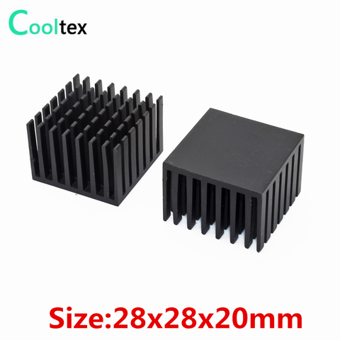 10 unids/lote 28x28x20mm disipador de calor de aluminio para Chip VGA RAM IC LED disipador de calor refrigerador del radiador de refrigeración ► Foto 1/1