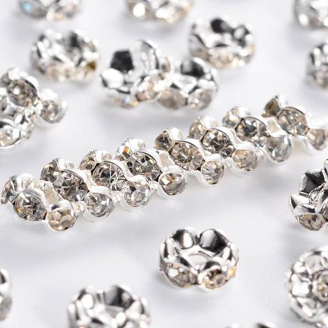 200 Uds grado ondulado encaje de cuentas de diamantes de imitación de perlas de espaciador para fabricación de joyería DIY pulseras pendientes 6x3mm agujero: 1mm ► Foto 1/5