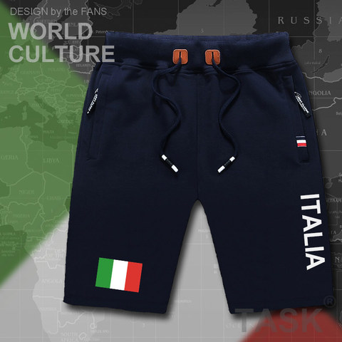 Italia Italiano mens shorts beach nuevo hombres pantalones cortos bandera entrenamiento sudor bolsillo con cremallera bodybuilding nuevo ITA país tops ► Foto 1/1