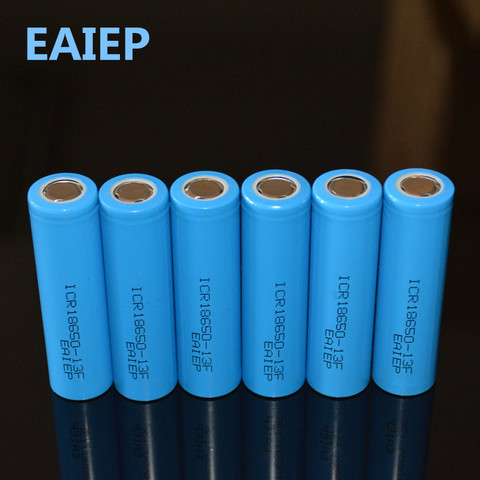 EAIEP, 6 unidades/lote, 3,7 V, 18650, batería de ion de litio recargable, 1300mAh, para linterna Led, juguetes, cámara, batería ► Foto 1/2