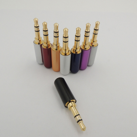 100 Uds. Chapado en oro cobre Mini 3,5mm 3 polos soldadura de conector macho estéreo reparación auriculares enchufe conector de Audio ► Foto 1/1