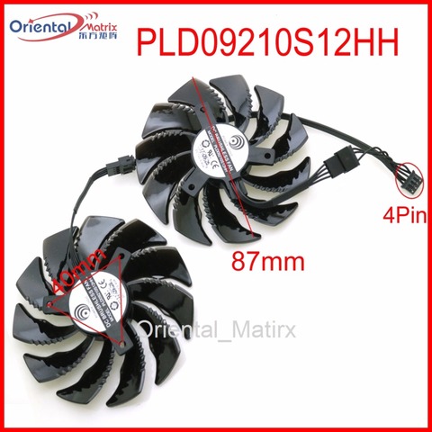 PLD09210S12HH 12V 0.40A 87mm para Gigabyte RX480 RX570 GTX1070 GTX1060 GTX1050 GTX1050TI ventilador de enfriamiento de la tarjeta gráfica ► Foto 1/6