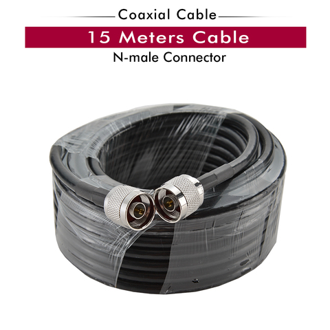 Cable Coaxial RG6 de 15 metros, conector macho N a N macho, Cable Coaxial de baja pérdida para antena y repetidor de señal para teléfono móvil ► Foto 1/6