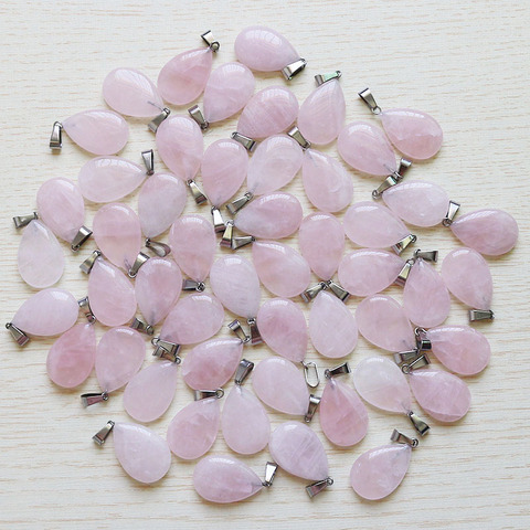 Abalorios de cuarzo rosa Natural para mujer, Piedra en forma de lágrima colgantes de cuentas DIY, fabricación de joyas, regalo, venta al por mayor, envío gratis ► Foto 1/2