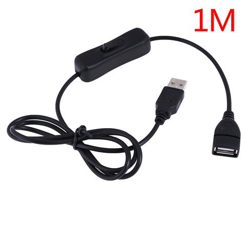 Cable USB macho a hembra, interruptor de encendido, Cable de conmutación, LED de encendido para lámpara, 1M, línea negra, conversión de fecha electrónica ► Foto 1/6