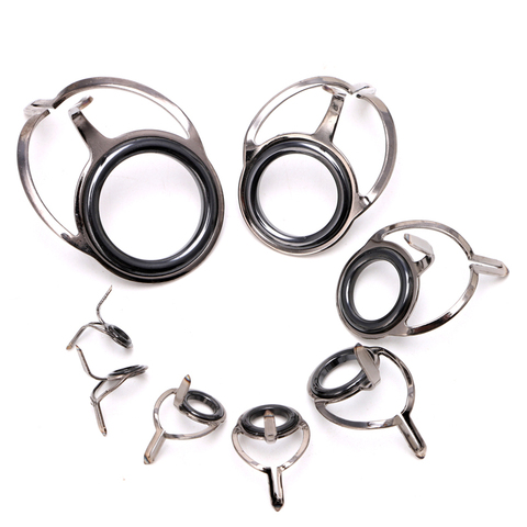 8 piezas 6 #-30 # acero inoxidable anillos de ojo pesca caña guías consejos línea Kit de reparación ► Foto 1/6