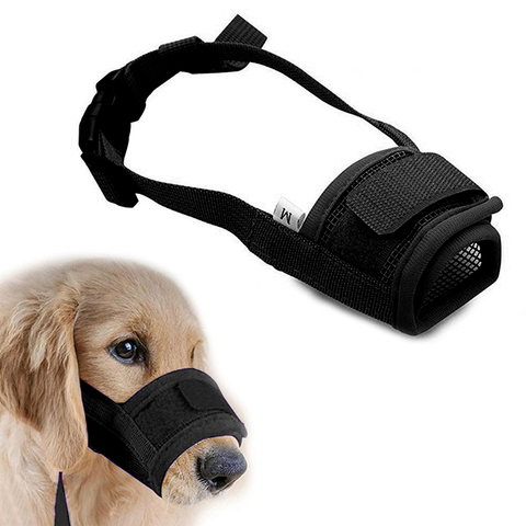 Anti Barking perro para pequeños perros grandes ajustable boca bozales para perros correas de Nylon accesorios 10cy30S1 ► Foto 1/6