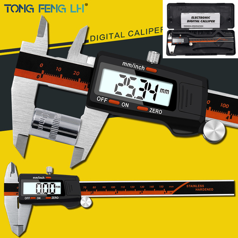 Calibrador Vernier Digital de 6 pulgadas 0-150mm, herramientas de medición de profundidad de Micrómetro de calibre electrónico de acero inoxidable ► Foto 1/6