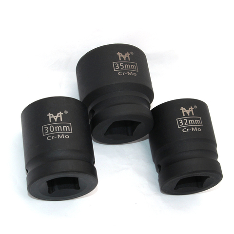 Enchufe de impacto de CR-MO de 3/4 pulgadas, enchufes de aire negro hexagonales de alta resistencia de 17mm, 18mm, 19mm, 21mm, 22mm, 24mm, 27mm, 30mm, 35mm, 38mm, 41mm y 46mm ► Foto 1/5