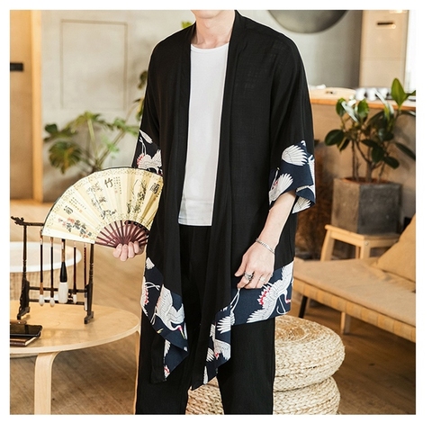 Kimono japonés cardigan hombres kimono yukata Hombre Ropa de samurái blusa chaqueta de kimono para hombre camisa yukata kimono KZ2011 ► Foto 1/5