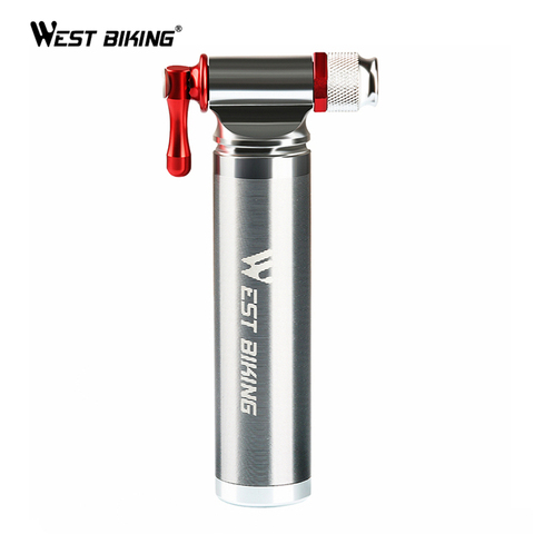 WEST BIKING ciclismo bombas CO2 aluminio aleación Mini portátil Schrader Presta válvula bolsillo cabeza neumático MTB Road bicicleta bomba ► Foto 1/1