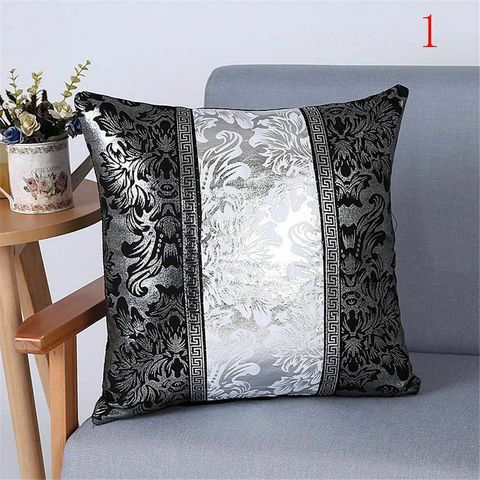 Funda de cojín decorativa de lujo y Negro Vintage Floral de plata almohada para decoración de sofá y coche almohada para casa cubre ► Foto 1/6