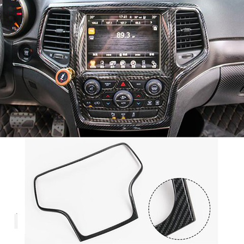Jeep Grand Cherokee 2011-2022 ABS carbono fibra/cromo Interior del coche centro de la consola Navigator funda de GPS de coche accesorios 1 ► Foto 1/6