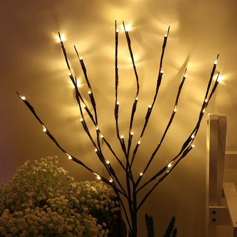 20 luces de simulación de rama de árbol de luz LED Cadena de adornos navideños para el hogar decoraciones para árboles de Navidad decoración de Año Nuevo Natal ► Foto 1/6