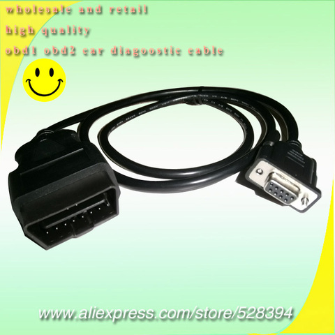 15% 1 pc de alta calidad OBD 2 16Pin-DB9 serie Auto accesorios conector OBD2 RS232 9pin Cable de diagnóstico escáner de interfaz ► Foto 1/6