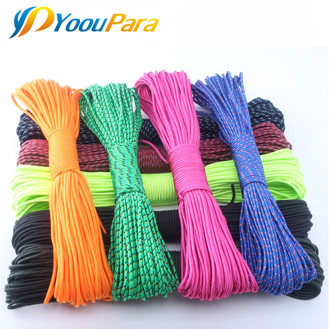 33 colores Paracord 3mm 100FT 50FT cuerda 1 hebra Paracorde cable al aire libre equipo supervivencia ropa DIY pulsera al por mayor ► Foto 1/5