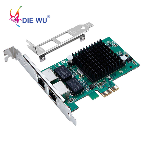 Intel82575-puerto Dual RJ45 NIC 10/100/1000 Gigabit PCI Express pcie x1, adaptador de servidor de red, tarjetas TXA020 ► Foto 1/5
