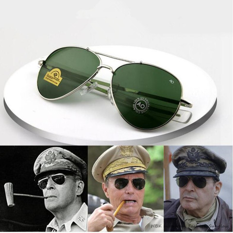 Gafas de sol clásicas de aviación para hombre y mujer, lentes de sol masculinas de alta calidad, estilo militar del ejército americano, óptica, 2022 ► Foto 1/6