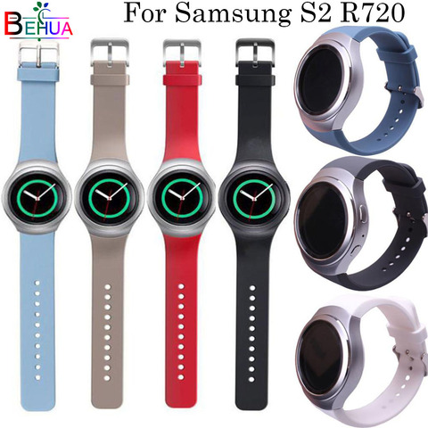 Correa de silicona para reloj inteligente Samsung Gear S2 R720, repuesto de correa de reloj deportivo de color sólido para Samsung Gear ► Foto 1/6