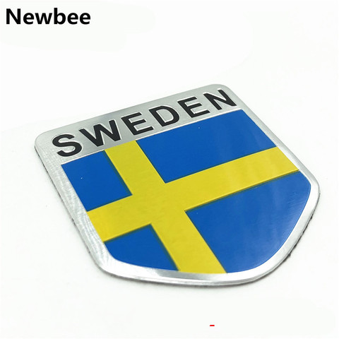 De aleación de aluminio de Suecia Bandera Nacional emblema coche 3D etiqueta engomada accesorios de la motocicleta para Volvo S90 SAAB SCANIA VW Golf Passat Nissan ► Foto 1/6