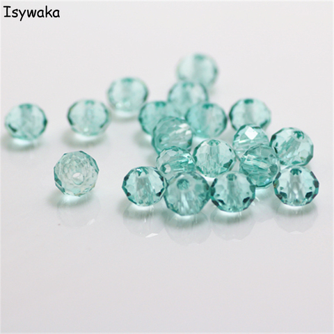 Isywaka luz lago Azul colores 4*6mm 50 Uds Rondelle Austria cuentas de vidrio de cristal facetadas cuentas redondas sueltas para la fabricación de joyas ► Foto 1/6