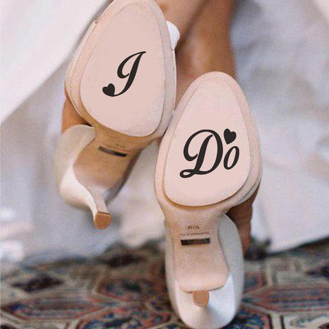 I DO accesorios para decoración de boda, calcomanías de zapatos personalizadas, vinilo extraíble a prueba de agua, etiqueta adhesiva para zapatos de boda G633 ► Foto 1/4