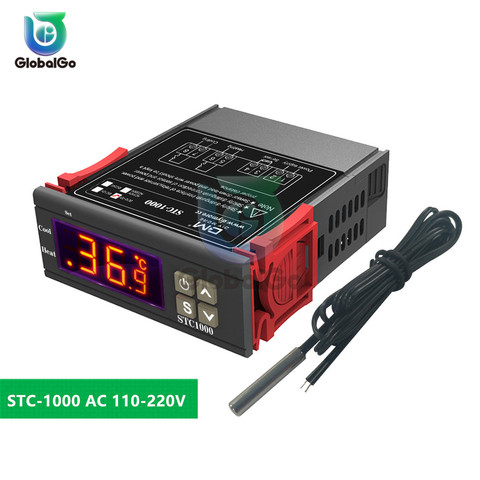 Controlador Digital de temperatura termostato termoregulador para la incubadora de LED calefacción, refrigeración, STC-1000 220V ► Foto 1/1