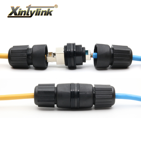 Xintylink-conector RJ45 a prueba de agua, utp stp cat6, toma M25 F/F, lan hembra, cable ethernet, cat5e, cat 6, 8p8c, doble rg, rj 45, ip67 ► Foto 1/6