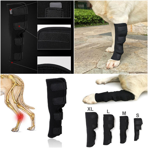 1PC nuevo Protector Brace transpirable lesión recuperar piernas perro de la rodilla de la pierna de apoyo para la pierna de pata trasera corvejón de ► Foto 1/6