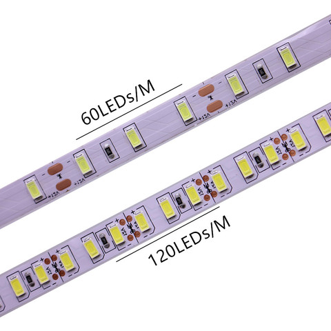 60/120leds/m 5M tira de led SMD 5630 5730 cinta de luz led SMD no impermeable ip20 10mm PCB blanco/blanco cálido DC12V ► Foto 1/5