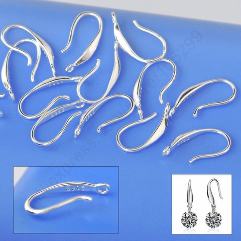 Pendientes de plata sólida 925 auténtica, gancho suave, alambre para oreja, accesorios de aretes, accesorios de joyería, 50 uds., venta al por mayor ► Foto 1/1