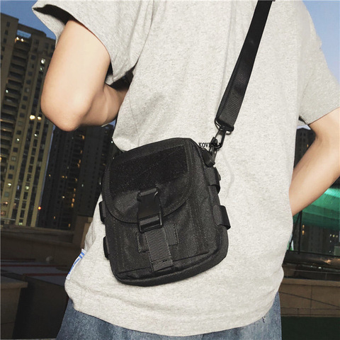 Bolso de mensajero a la moda para hombre, bolso de hombro para teléfono móvil de lona, pequeño paquete cruzado, pequeño paquete de cintura de viaje, bolsa de pecho informal Backpak ► Foto 1/6