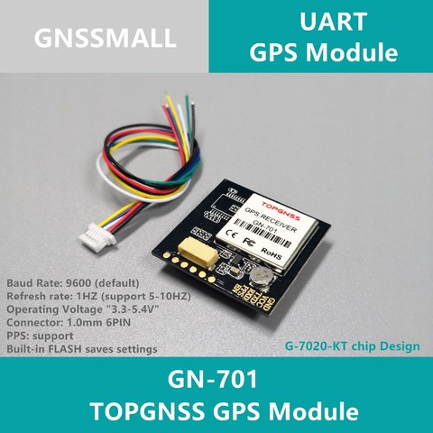 Antena de módulo GPS de un solo chip, chipset de nivel UART TTL, 51, de alta calidad, con antena, con GN-701 FLASH ► Foto 1/2