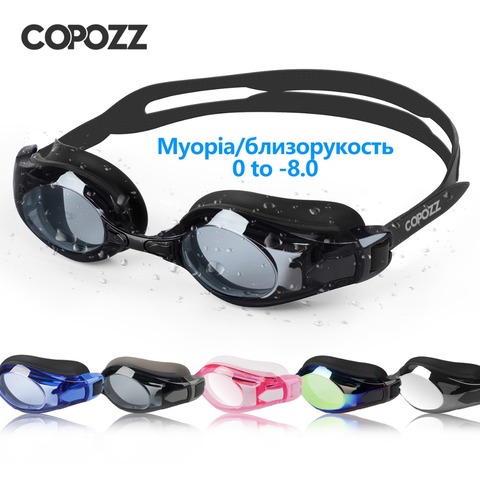 Gafas de natación COPOZZ miopía 0-1,5 A-8 soporte Anti niebla UV Protecion natación gafas Diopter adultos hombres mujeres Zwembril 2022 ► Foto 1/6