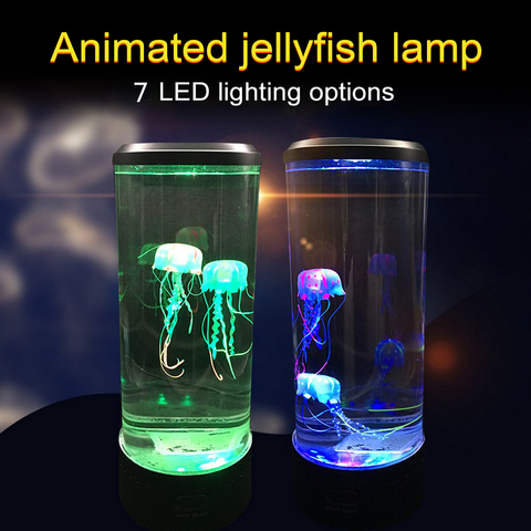 Lámpara LED de medusas que cambia de Color 7, luz de noche junto a la cama para acuario, ambiente romántico decorativo, regalo creativo con carga USB ► Foto 1/6