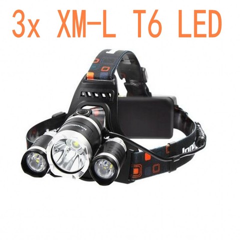 Nuevo foco XM-L 3XT6, Luz LED frontal, de 4 modos linterna frontal, linterna para cabeza de bicicleta de caza, cargador de CA para coche, batería y cable USB ► Foto 1/6
