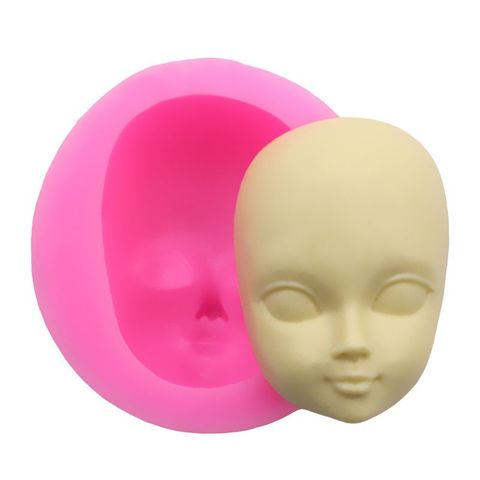 Silicona de grado alimenticio 3D Cara de Bebé chica forma de cabeza DIY Chocolate molde Fondant caramelo jabón polímero arcilla manualidades molde Decoración ► Foto 1/6