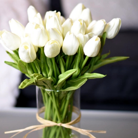 10 Uds flor Artificial de tulipán toque Real ramo Artificial flor falsa para flores decorativas para boda Garen Home Decoración ► Foto 1/6