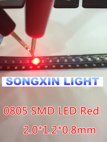 Diodo rojo LED SMD 1000, diodo rojo LED 0805 SMD 0805 smd, diodo emisor de luz roja 620nm, 0805 Uds. ► Foto 1/2