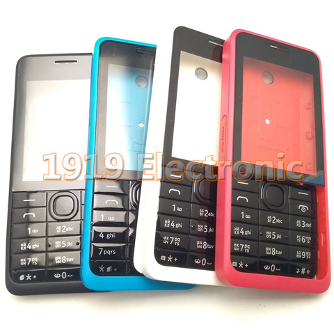 Carcasa para teléfono móvil, 4 colores, teclado en inglés o ruso, para Nokia 301, Dual individual ► Foto 1/2