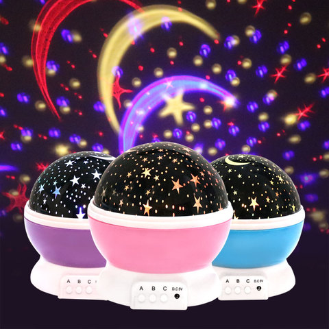 Novedad luminosa juguetes romántico cielo estrellado de proyector de luz de noche LED de luz de noche USB creativo cumpleaños juguetes para los niños ► Foto 1/6
