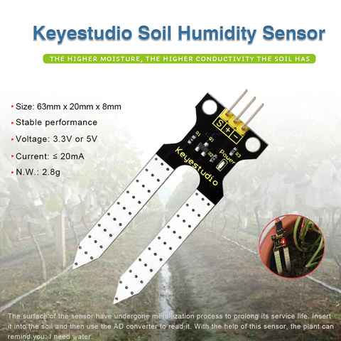 ¡Envío Gratis! Keyestudio-Sensor de humedad del suelo, accesorio para Arduino ► Foto 1/5