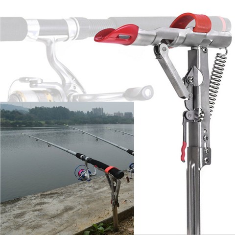 Soporte de pesca automático de acero inoxidable, soporte de caña de pescar con resorte Ventress, aparejos de pesca útiles para pesca en el océano ► Foto 1/1