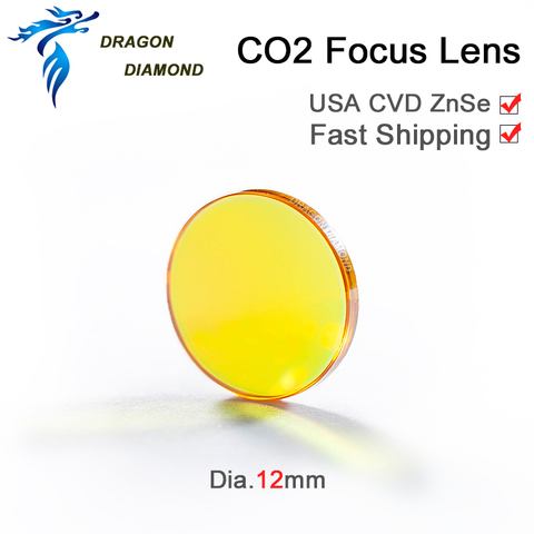EE. UU. ZnSe CO2 lente láser diámetro de 12mm 38,1, 50,8, 63,5mm de longitud de enfoque para CO2 de grabado de corte por láser mini máquina de láser ► Foto 1/6