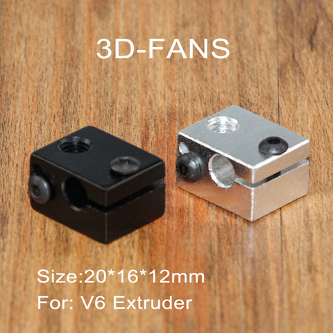 1 piezas Reprap E3DV6 de aluminio calentador de bloque de Metal E3D V6 extrusora para salida HotEnd 20*16*12mm para 3D piezas de la impresora ► Foto 1/1